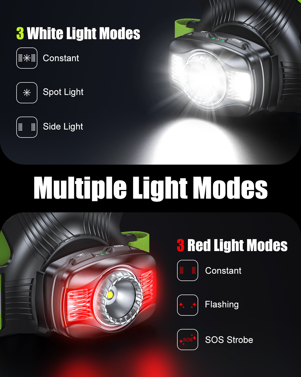 Dawinga Running Lights for Runners, 500 Lumens Running Light with 45° Adjustable Beam, Rechargeable Reflective Vest for Night Walking/Cycling/Jogging/Hiking